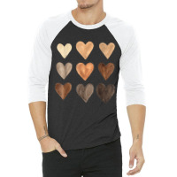 Melanin Skin Tone Hearts Black History Month Women 3/4 Sleeve Shirt | Artistshot