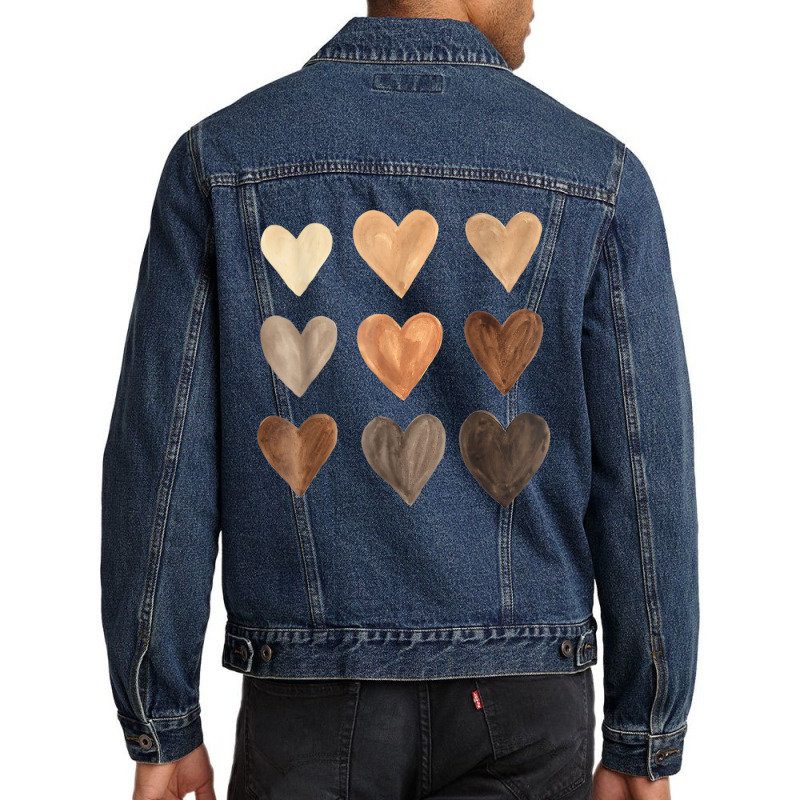 Melanin Skin Tone Hearts Black History Month Women Men Denim Jacket | Artistshot