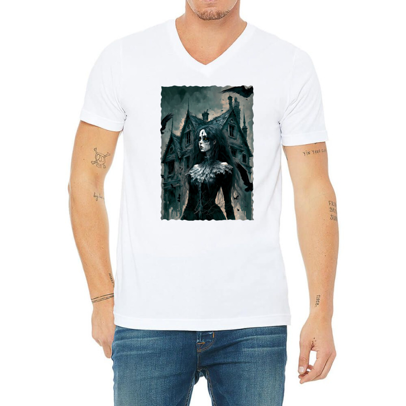 Gothic Fairycore Aesthetic Dark Art Horror Grunge V-neck Tee | Artistshot