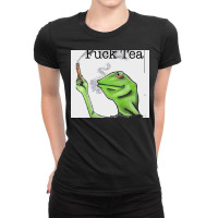 Fuck Tea Frog Ladies Fitted T-shirt | Artistshot