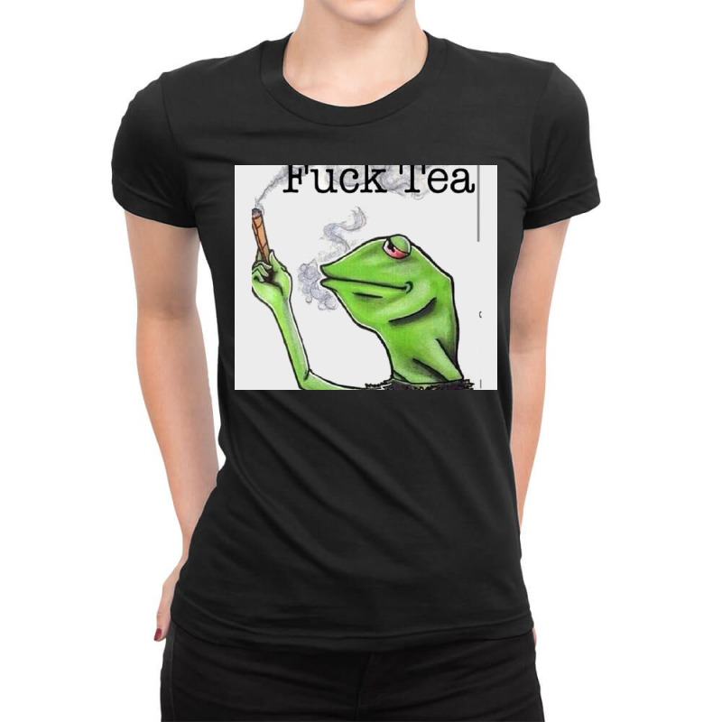 Fuck Tea Frog Ladies Fitted T-Shirt by Nadeau | Artistshot