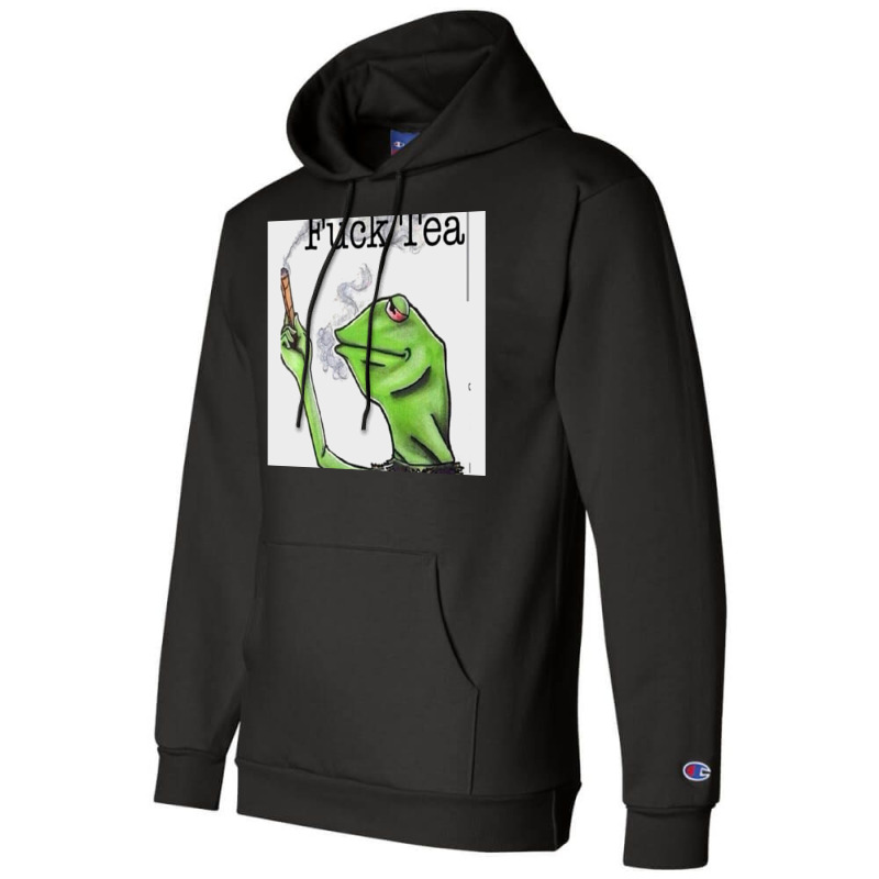 Fuck Tea Frog Champion Hoodie by Nadeau | Artistshot