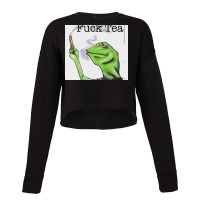 Fuck Tea Frog Cropped Sweater | Artistshot