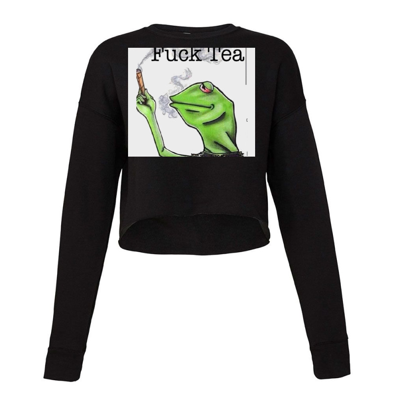 Fuck Tea Frog Cropped Sweater by Nadeau | Artistshot