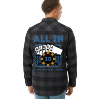 All In 30 30th Poker Casino 30 Years Old Poker Gam Flannel Shirt | Artistshot