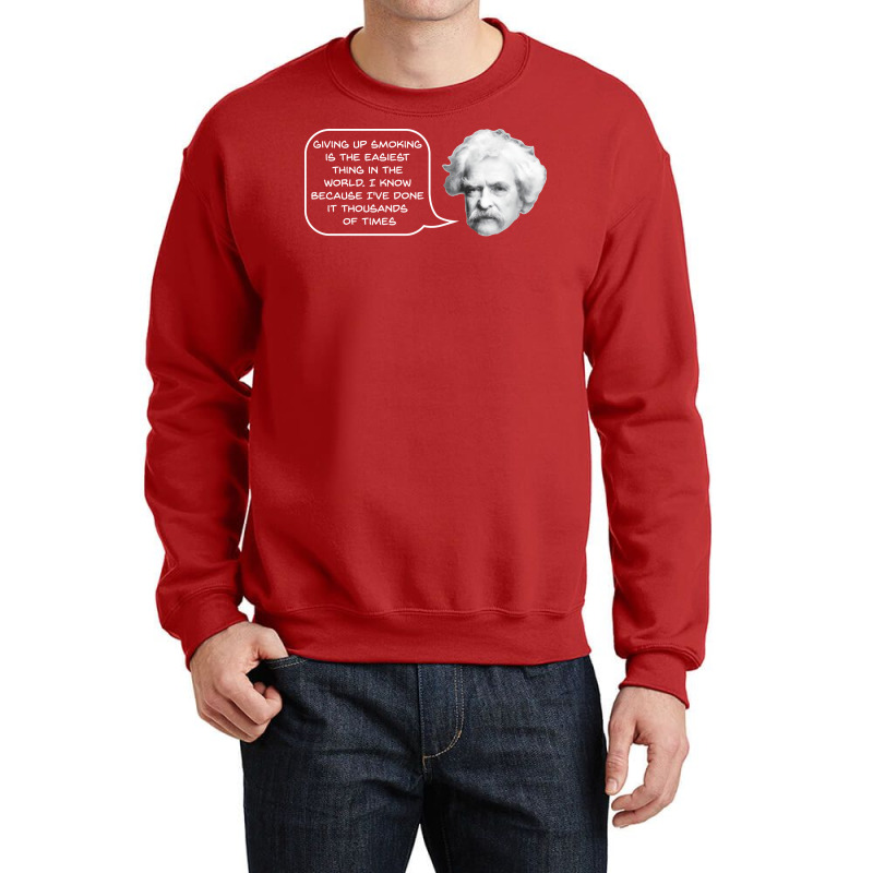 Mark Twain On Smoking 70s Crewneck Sweatshirt by alheklupsm | Artistshot