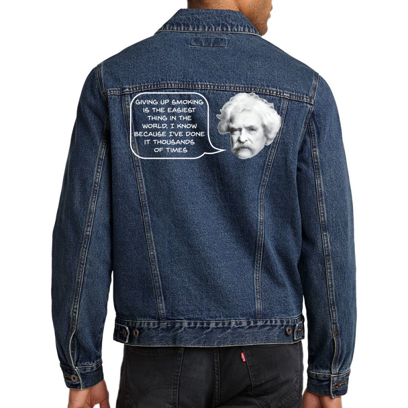 Mark Twain On Smoking 70s Men Denim Jacket by alheklupsm | Artistshot