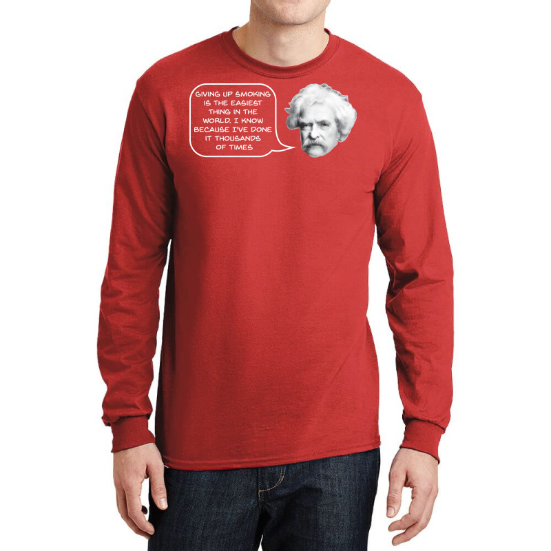 Mark Twain On Smoking 70s Long Sleeve Shirts by alheklupsm | Artistshot