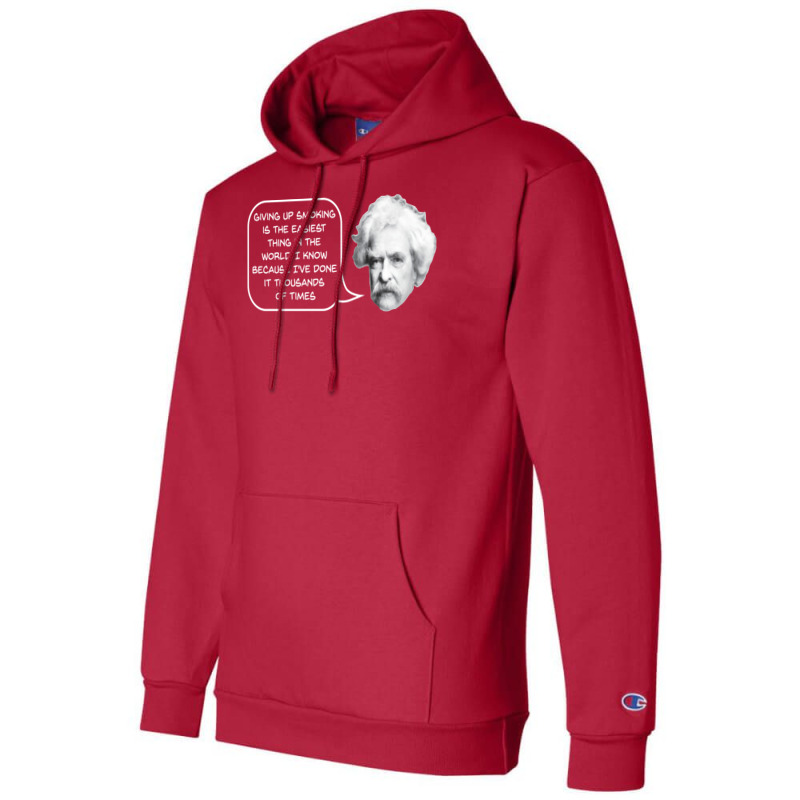 Mark Twain On Smoking 70s Champion Hoodie by alheklupsm | Artistshot