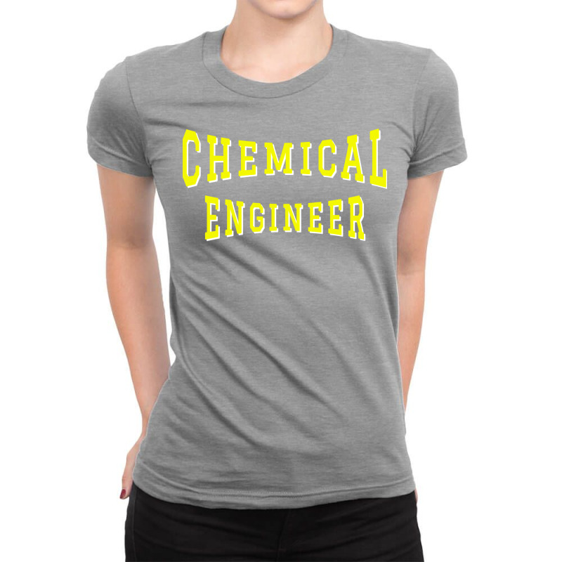 Chemical Engineer In Yellow Color Text Love Ladies Fitted T-Shirt by goffisamawak | Artistshot