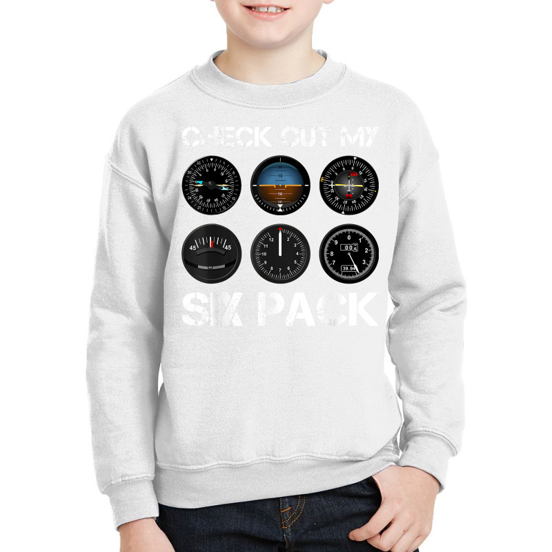 Funny Pilot T Shirt Airplane Six Pack Flight Instr Youth Sweatshirt by charleyker | Artistshot