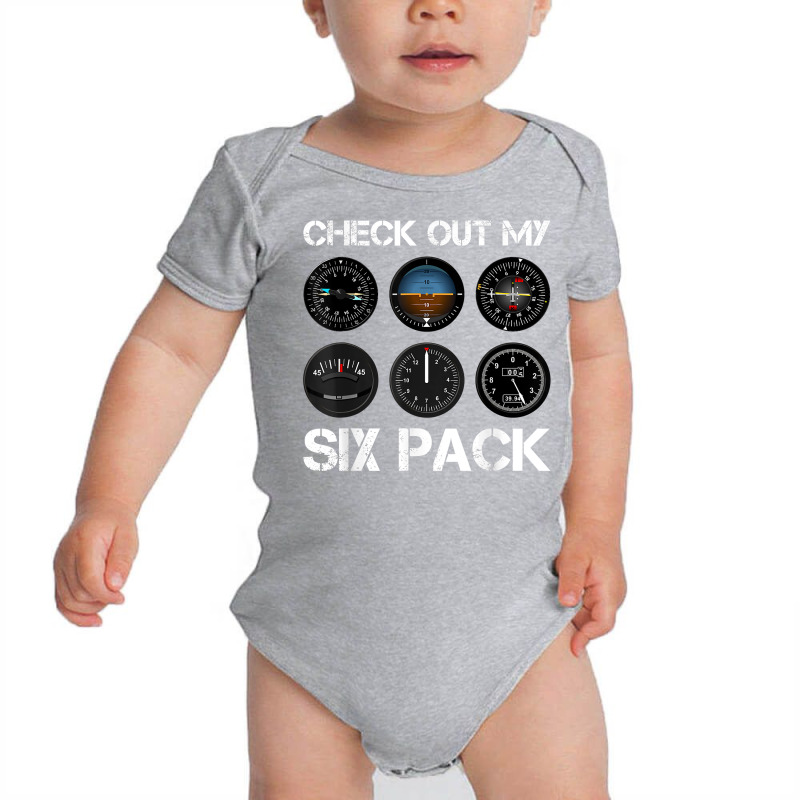 Funny Pilot T Shirt Airplane Six Pack Flight Instr Baby Bodysuit by charleyker | Artistshot