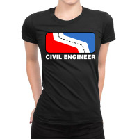 Civil Engineer League White Text Nature Ladies Fitted T-shirt | Artistshot