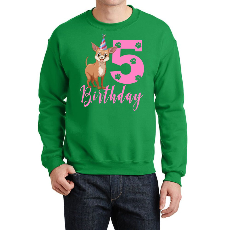 5th Birthday Chihuahua Cool Crewneck Sweatshirt | Artistshot