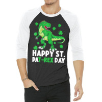 Happy St Pat Rex Dinosaur Saint Patrick's Day For 3/4 Sleeve Shirt | Artistshot