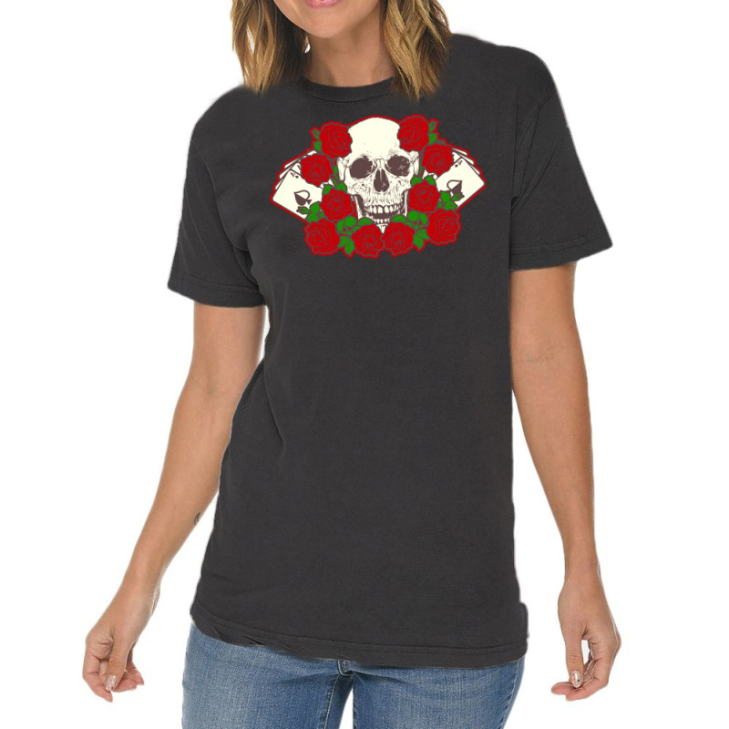 Poker Gambler Casino Skull Poker Texas Holdem Cool Vintage T-shirt | Artistshot