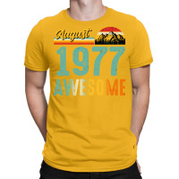 August 1977 Birthday Gift  Vintage August 1977 Awe T-shirt | Artistshot