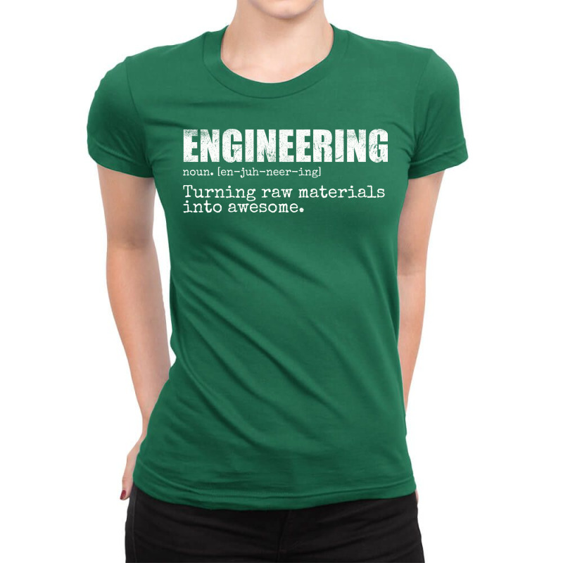 Engineering Turning Raw Materials Into Awesome 80s Ladies Fitted T-Shirt by tejecirvllq | Artistshot