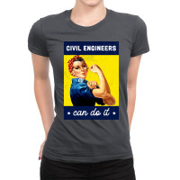 Civil Engineer Rosie The Riveter Poster Design Ladies Fitted T-shirt | Artistshot