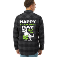 Happy St Pat Trex Day Dino St Patricks Day Boys Ki Flannel Shirt | Artistshot