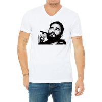 Young Fidel Castro Smoking Cigar Retro V-neck Tee | Artistshot