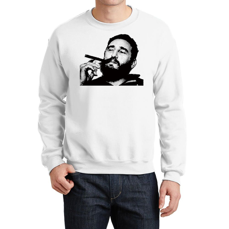 Young Fidel Castro Smoking Cigar Retro Crewneck Sweatshirt by alheklupsm | Artistshot