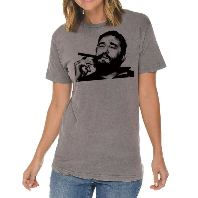 Young Fidel Castro Smoking Cigar Retro Vintage T-Shirt by alheklupsm | Artistshot