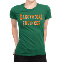 Electrical Engineer In Orange Color Text Aesthetic Ladies Fitted T-shirt | Artistshot