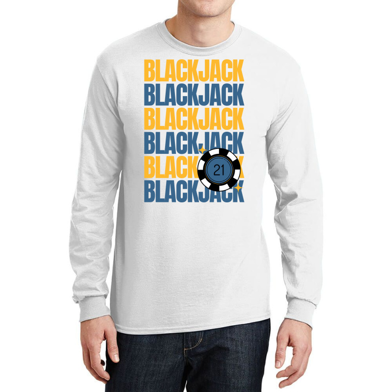 Blackjack 21 Player Casino Gambler Gift Red Funny Long Sleeve Shirts | Artistshot