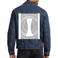 King Card Mandala Green Men Denim Jacket | Artistshot