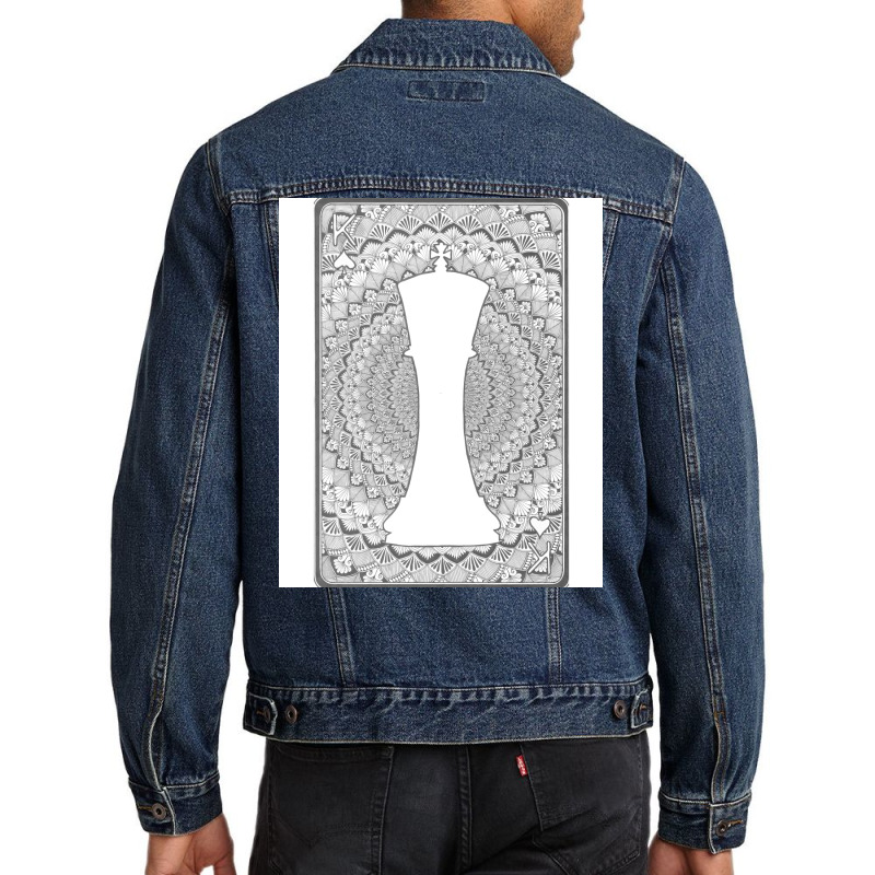 King Card Mandala Green Men Denim Jacket | Artistshot