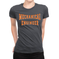 Mechanical Engineer In Orange Color Text Green Ladies Fitted T-shirt | Artistshot