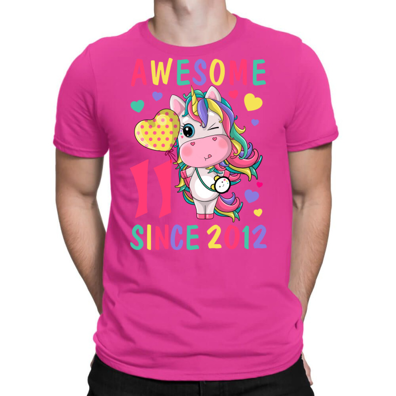 Cute Unicorn Awesome 11th Birthday Since 2012 Trav T-shirt | Artistshot