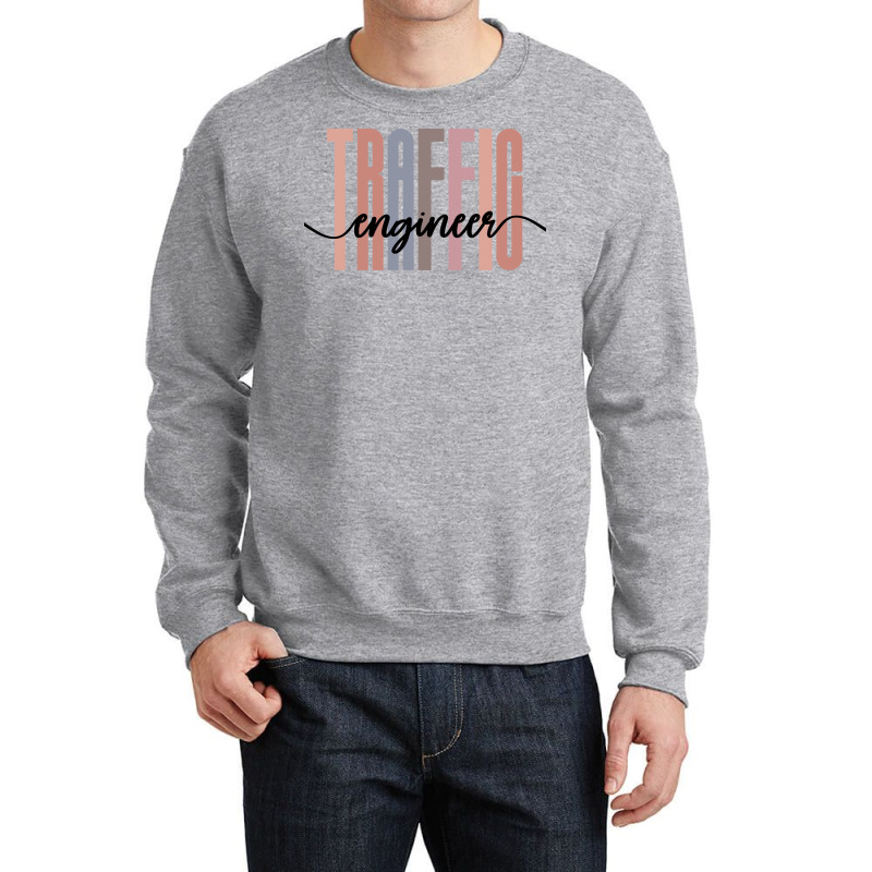 Traffic Engineer Tall Font Contrast On White Desig Crewneck Sweatshirt by sokratugnneq | Artistshot