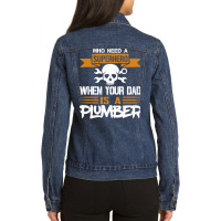 Plumber Gift Idea Plumber Hipster Ladies Denim Jacket | Artistshot