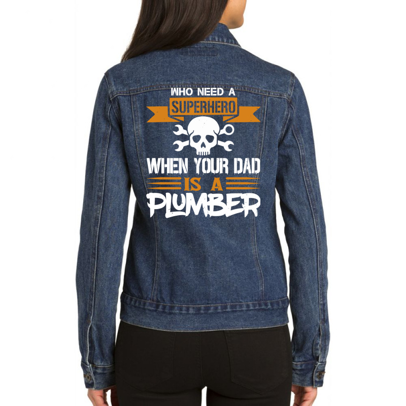 Plumber Gift Idea Plumber Hipster Ladies Denim Jacket by roscijjou4 | Artistshot