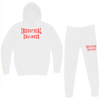 Industrial Engineer In Red Color Text Aesthetic Hoodie & Jogger Set | Artistshot