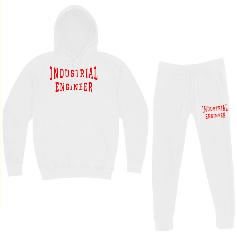 Industrial Engineer In Red Color Text Aesthetic Hoodie & Jogger Set | Artistshot