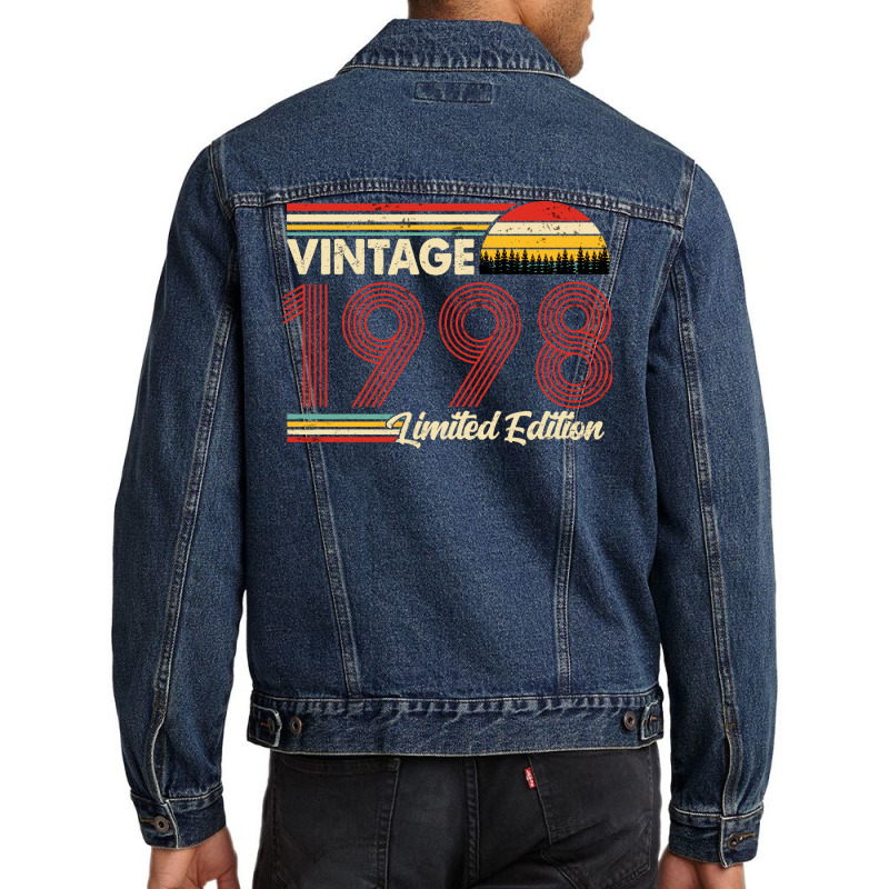 Vintage 1998 Birthday  Limited Edition 1998 Birthd Men Denim Jacket by razeiusanaf | Artistshot