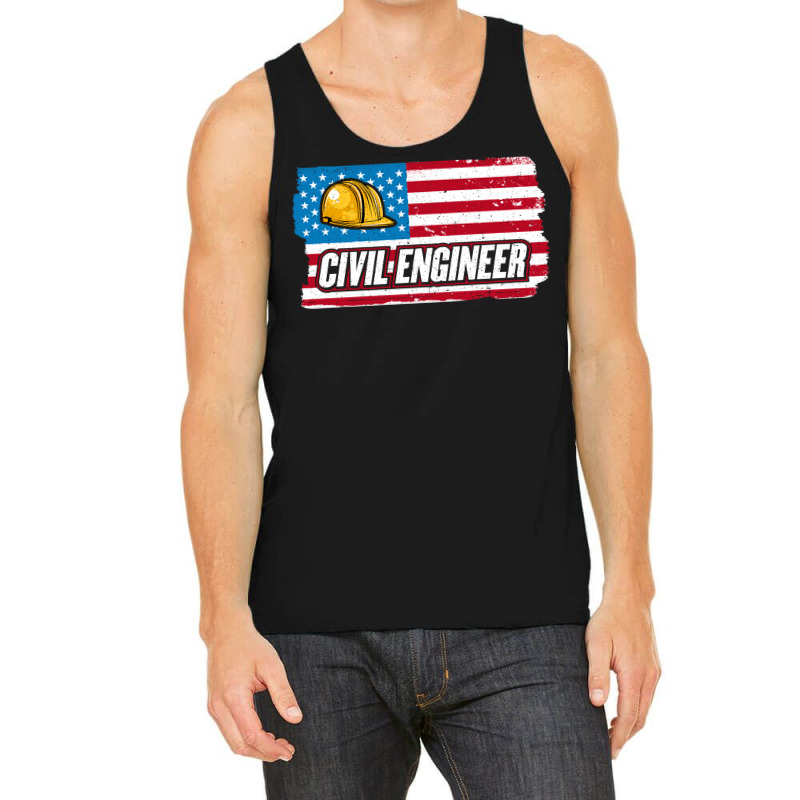 Civil Engineer American Flag Patriotic Civil Engin Tank Top by poutchkolajat | Artistshot