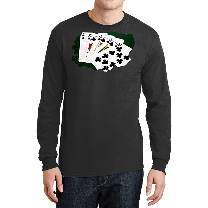 Poker Hands Royal Flush Clubs Long Sleeve Shirts | Artistshot