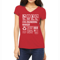 Civil Engineering Manager T  Multitasking Certifie Women's V-neck T-shirt | Artistshot