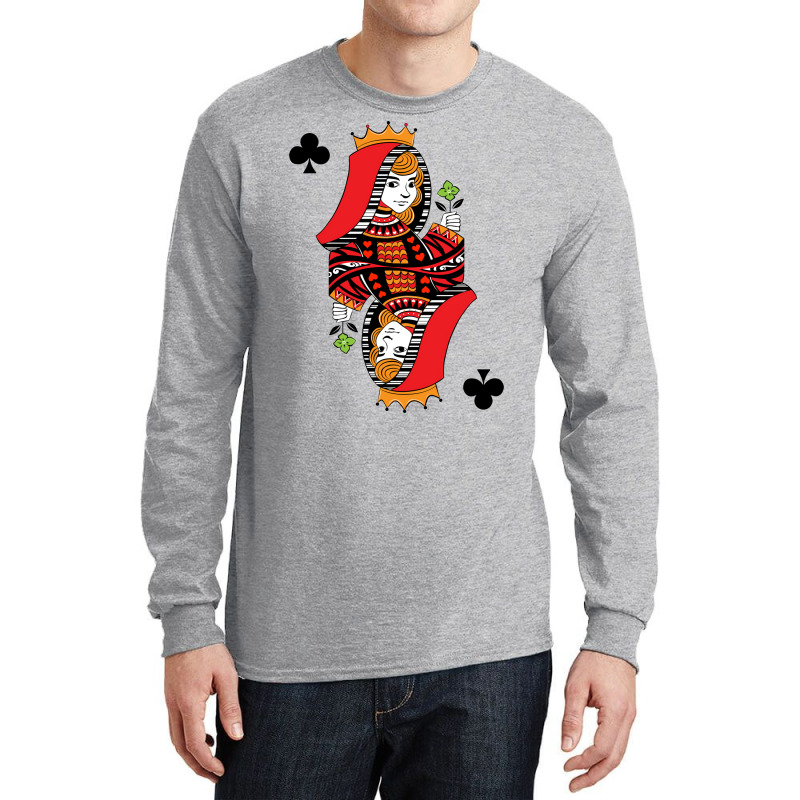 Poker Kartenspiel Skat Pokerabend Dame Queen Karo Long Sleeve Shirts | Artistshot