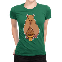 Capybara Chocolate Ice Cream Cone Summer Ladies Fitted T-shirt | Artistshot