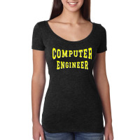 Computer Engineer In Yellow Color Text Cute Women's Triblend Scoop T-shirt | Artistshot