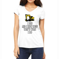 Funny Construction Worker Excavator Cool Women's V-neck T-shirt | Artistshot