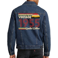 Vintage 1955 Birthday  Limited Edition 1955 Birthd Men Denim Jacket | Artistshot