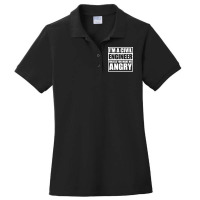 Im A Civil Engineer Unless You Make Me Angry Funny Ladies Polo Shirt | Artistshot