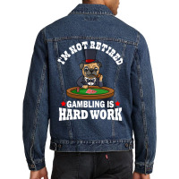 Gambling Is Hard Work Funny Casino Gift Boy Men Denim Jacket | Artistshot