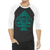 Ace Of Spades Aquamarine Aesthetic 3/4 Sleeve Shirt | Artistshot